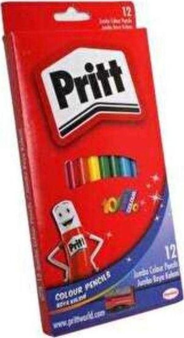 Pritt 1219733 Boya Kalemi 12 li Jumbo Üçgen Karton Kutu - Image 1