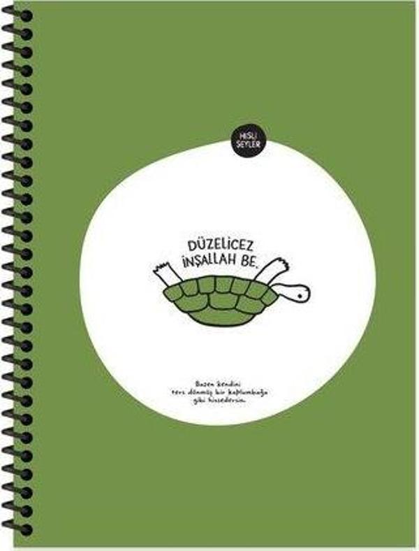 Hisli Şeyler 18,5x25 80 Yaprak Kareli Spiralli Karton Kapak Hafif Kağıt Stickerli Defter - Düzelicez - Image 1
