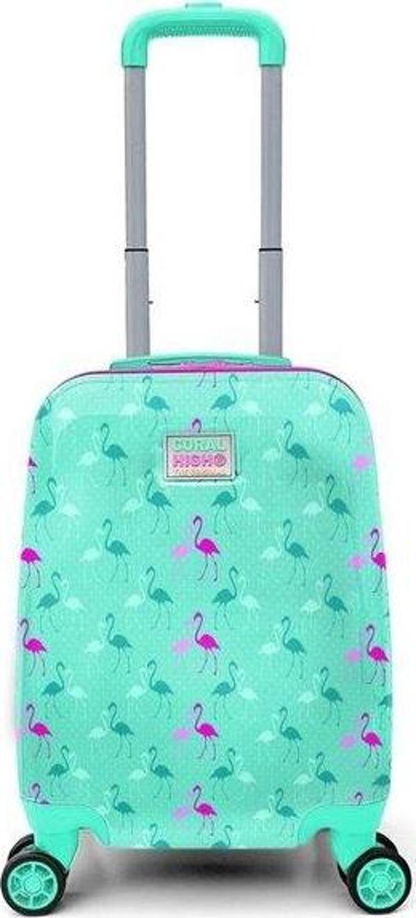 Coral High  Mini Mint Flamingo Desenli Çocuk Valizi 16714 - Image 1