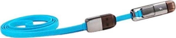 CAFELE Remax Ikili Yassı 1 Metre Micro Usb Apple Lightning Şarj Data Kablosu - Image 1