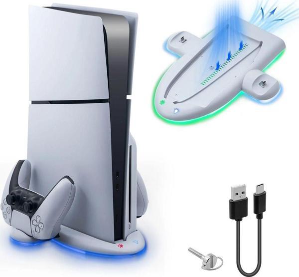 Dobe Tp5-3528 Ps5 Slim Rgb Işıklı Multi Fonksiyon Soğutma Ve Şarj Ünitesi - Image 1