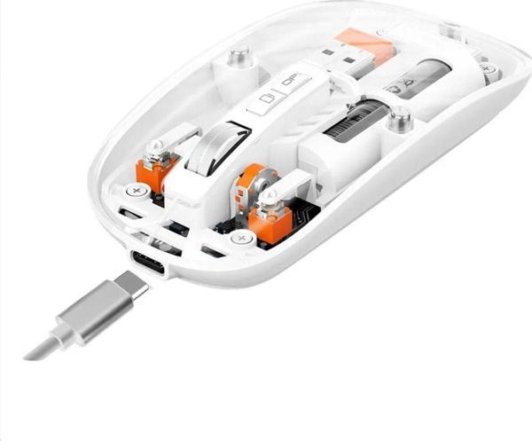 Fmouse M133 Şeffaf Kablosuz Bluetooth Mouse Üç Modlu Sessiz Şarj Edilebilir - Image 1
