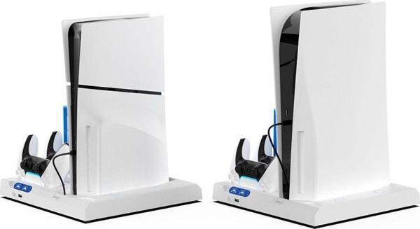 ipega İpega  Ps5 Slim Dijital/Ps5 Slim Disk Multifonksiyonel Şarjlı,Soğutucu Fanlı,Vr Standlı Cd Raf Stand - Image 1