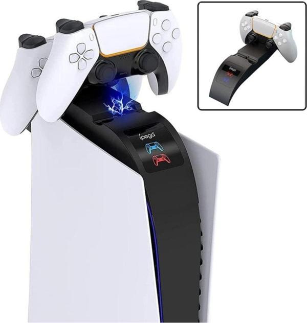 ipega Ps5 Dualsense Şarj Istasyonu Ps5 Hızlı Şarj Led Göstergesi Ile Ps5 Kolu Şarj Standı - Image 1