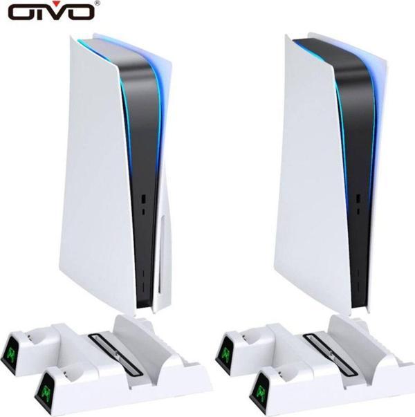 Oivo Iv-P5235 Multifonksiyonel Ps5 Disk/Ps5 Dijital Uyumlu Led Göstergeli Şarj Stand Soğutucu Fan - Image 1