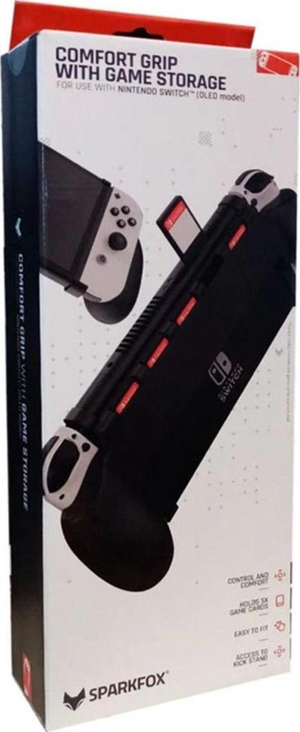 Sparkfox Nintendo Oled Ek Oyun Kart Depolama Alanlı Rubber Grip - Image 1