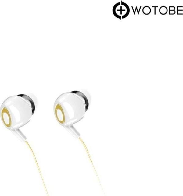 WOTOBE Taşınabilir 3.5 Mm Kulak Içi Kulaklık-Beyaz Sarı - Image 1