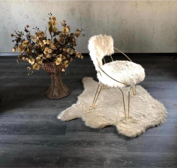 bluetick Gold Peluş Makyaj Yatak Odası Çalışma Sandalyesi Yt001 - Image 1