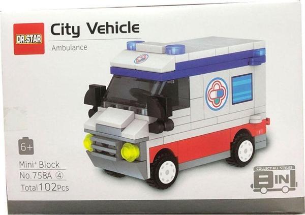 Pasifik Toys Lego Benzeri Mini Bloklar - City Araçları Serisi - Ambulans - Image 1
