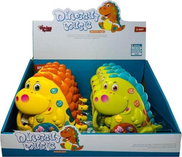 Vardem Işıklı Ve Müzikli Dinozor Bebek Piyanosu (Sarı-Turkuaz) - Image 1