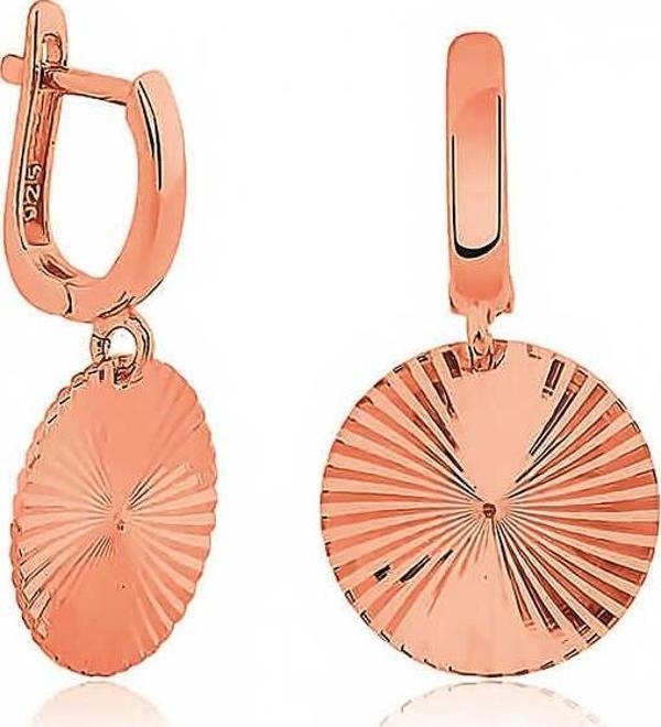 ​Gümüş Desenli Rose Pul Küpe - Image 1