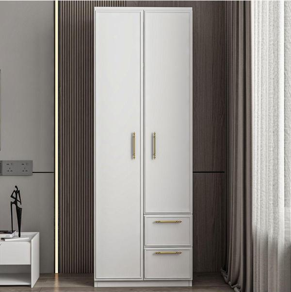 İnarch Dizayn Vespera Çıta Detaylı, 2 Kapaklı, Çekmeceli Gardırop Beyaz, 60 Cm - Image 1