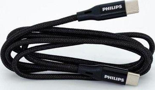 Philips DLC5531C C to C Şarj Kablosu 1.2m PD 480 Mbps Siyah Örgülü- Kutu - Image 1