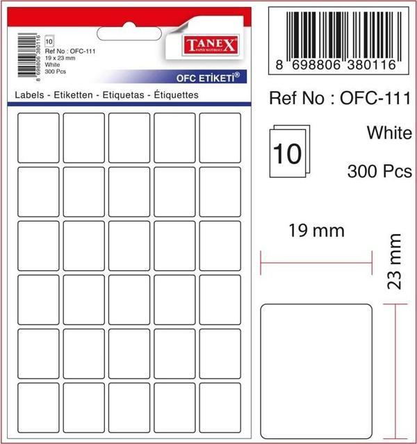 Tanex OFİS ETİKETİ OFC-111 BEYAZ - (30 Adet) - Image 1