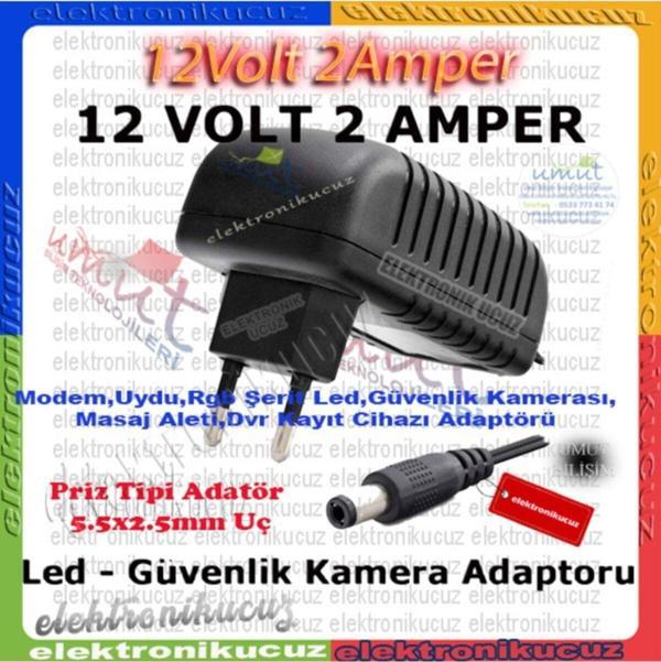 Adaptör 12v 2a Ac/dc Adaptör 12v Ac Adaptör Switch Mode Korumalı Tablet /modem/led 12v Adaptör - Image 1