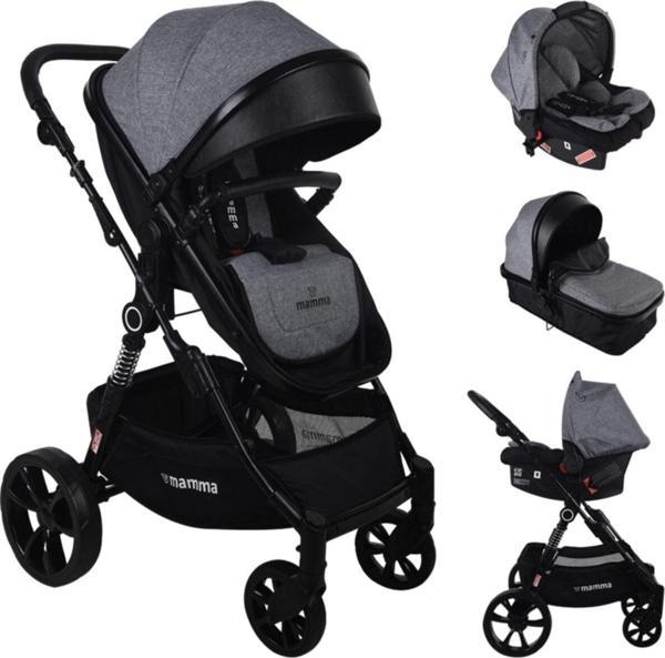 Mamma Shark Travel Sistem Amortisörlü Bebek Arabası Gri - Image 1