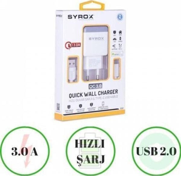 xiaomi Mi 10t Uyumlu Type-c Girişli  Şarj Cihazı Seti Adaptör+kablo 3.0a Q32 Beyaz - Image 1