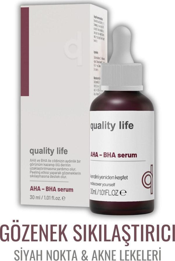 Quality Life Aha Bha Serum Canlandırıcı Cilt Tonu Eşitleyici Kırmızı Peeling Cilt Serumu %10 Aha %2 Bha Glikolik - Image 1