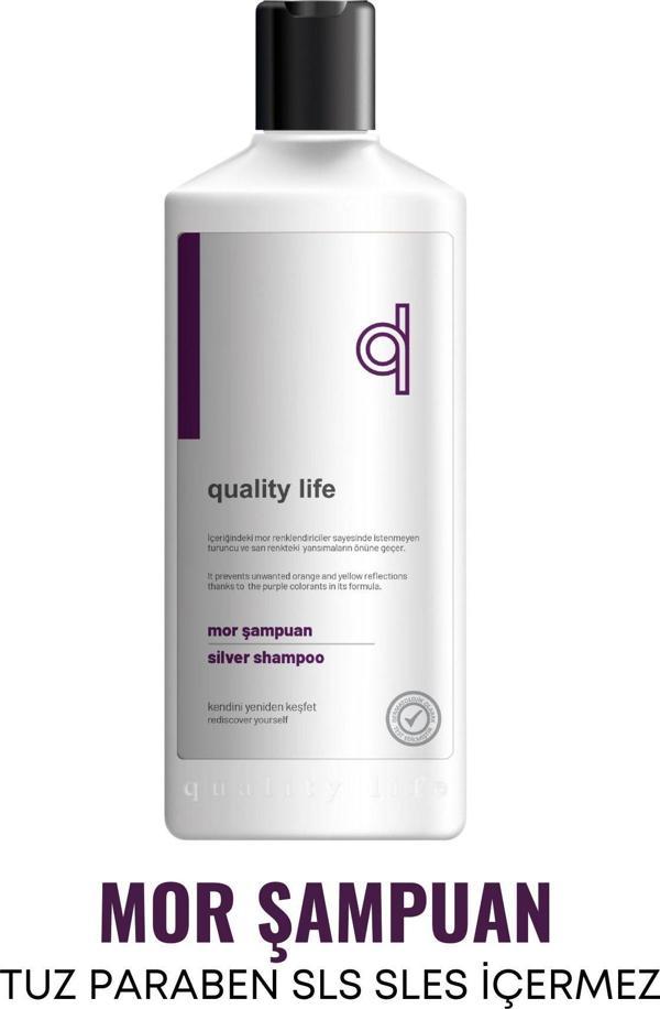 Quality Life Ql Turunculaşma Karşıtı Mor Şampuan 300 ml - Silver Şampuan - İpeksi Parlaklık Platin Sarı Saçlara - Image 1