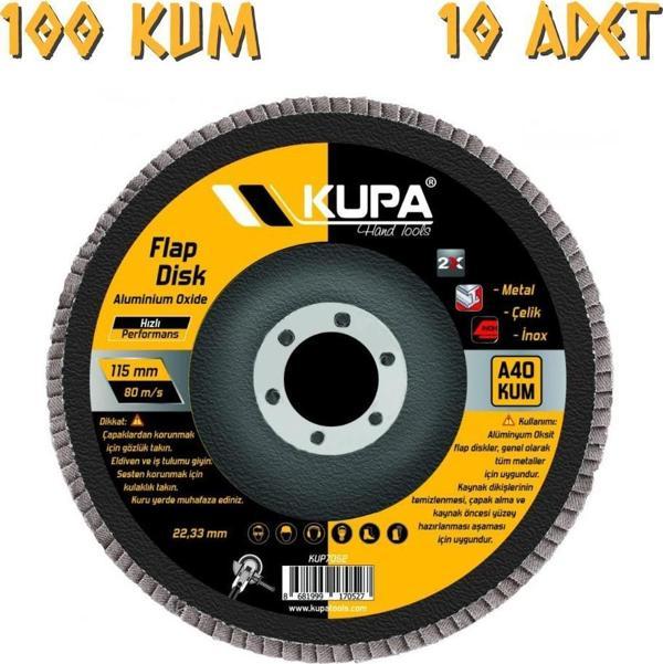 Kupa Katlı Flap Disk Zımpara A100 Kum - 10 Adet - Image 1