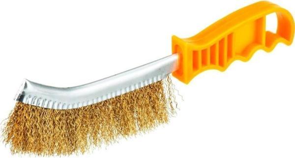 Kupa Pirinç Kaplı Yassı Çelik Tel Fırça 250 mm. - Mangal Fırçası - Image 1