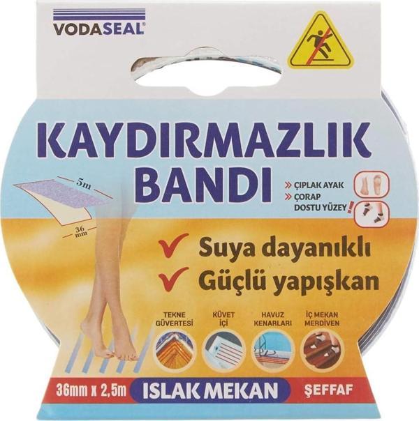 VodaSeal İç Mekan Kaydırmazlık Bandı Şeffaf - 36 mm x 2.5 mt. - Image 1