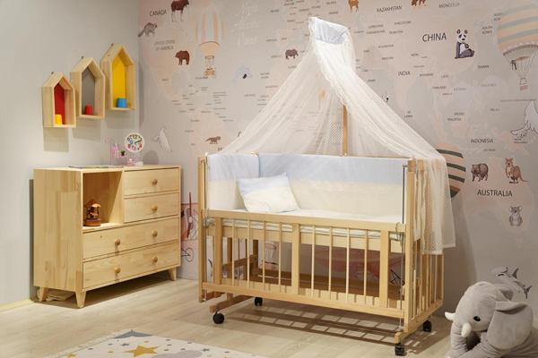 Mamma Zippy Doğal Ağaç 3 Kademeli Anne Yanı Beşik 60 x 120 cm + Uyku Seti - Image 1