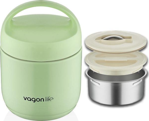 Vagonlife Çelik Yemek Termosu Isı Yalıtımlı Kaseli 1.2LT Sızdırmaz Vakumlu Kap Taşıma Kulplu -FF10104 - Image 1