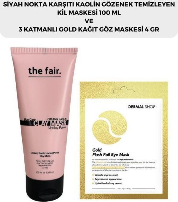  the fair. Gözenek Temizleyen Kil Maskesi 100 ml ve Dermal 3 Katmanlı Gold Göz Maskesi 4 gr - Image 1