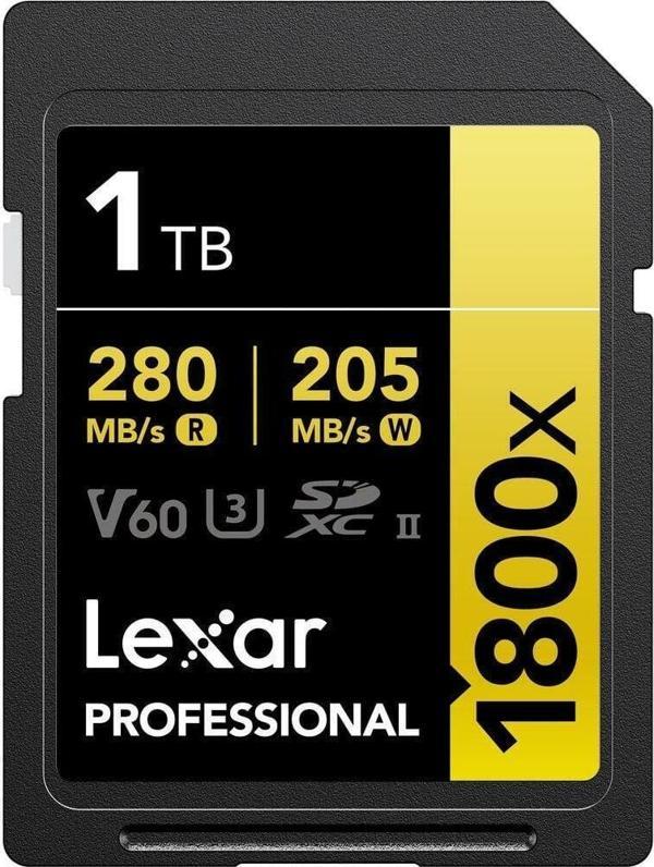 Lexar Professional 1TB 1800X 280MB/s 4K V60 SD Hafıza Kartı - Image 1