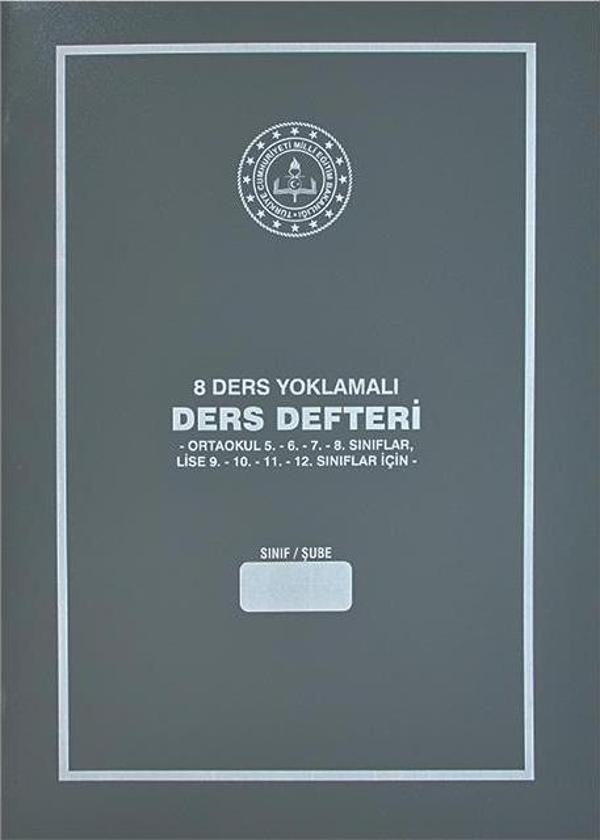 Gülpaş 8 Ders Yoklamalı Ders Defteri Gri Plastik Kapak 384 - Image 1