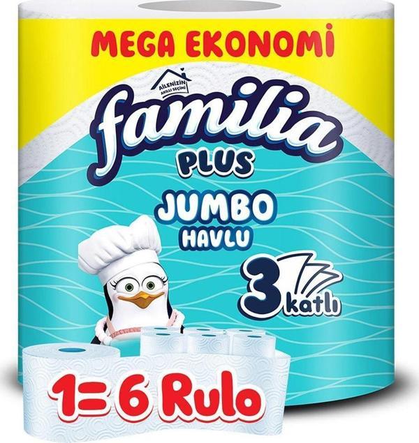 Familia Plus Jumbo Kağıt Havlu 6'Lı Dev Rulo (1=6 , 36 Rulo) - Image 1