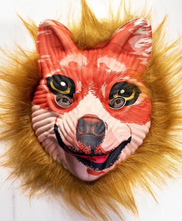 Kahverengi Saçlı Peluş Tilki Maskesi Mega Peluş 24 No - Image 1