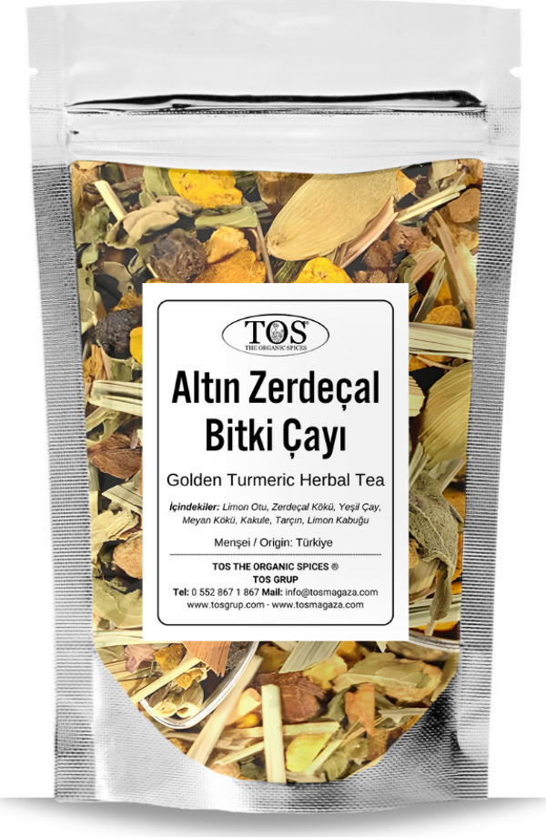Altın Zerdeçal Bitki Çayı 100 gr (1. Kalite) Golden Turmeric Herbal Tea - Image 1