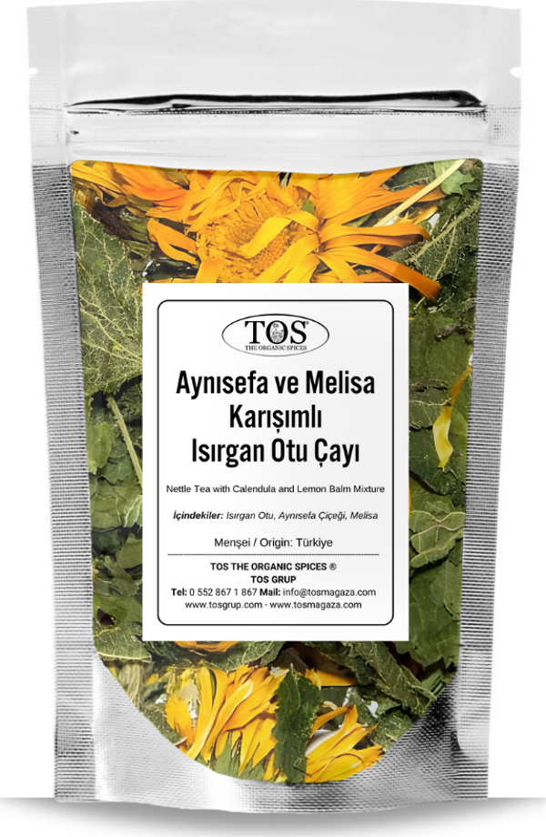 Aynısefa ve Melisa Karışımlı Isırgan Otu Çayı 250 gr (1. Kalite) Calendula & Lemon Balm Nettle Tea - Image 1