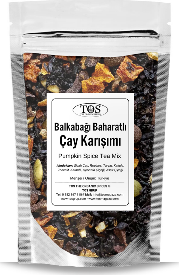 Balkabağı Baharatlı Çay Karışımı 100 gr (1. Kalite) Pumpkin Spice Tea Blend - Image 1