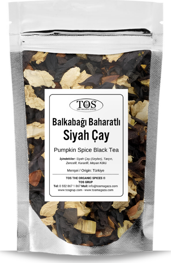 Balkabağı Baharatlı Siyah Çay 40 gr (1. Kalite) Pumpkin Spiced Black Tea - Image 1