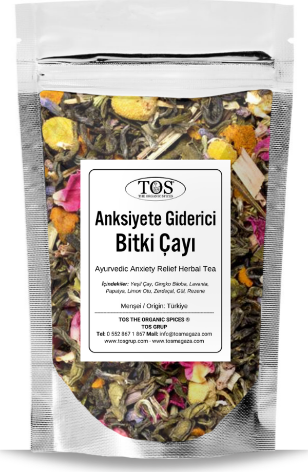 Ayurvedik Anksiyete Giderici Bitki Çayı 100 gr (1. Kalite) Ayurvedic Anxiety Relief Herbal Tea - Image 1