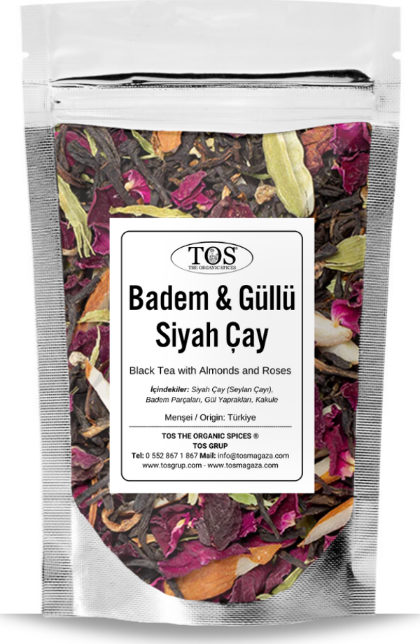 Badem ve Güllü Siyah Çay 40 gr (1. Kalite) Almond and Rose Black Tea - Image 1