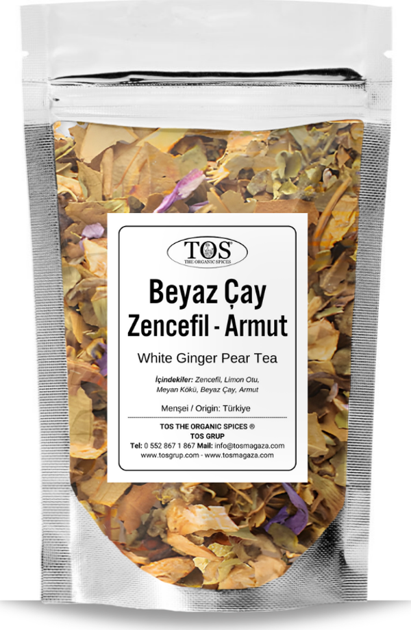 Beyaz Zencefil Armut Çayı 40 gr (1. Kalite) White Ginger Pear Tea - Image 1