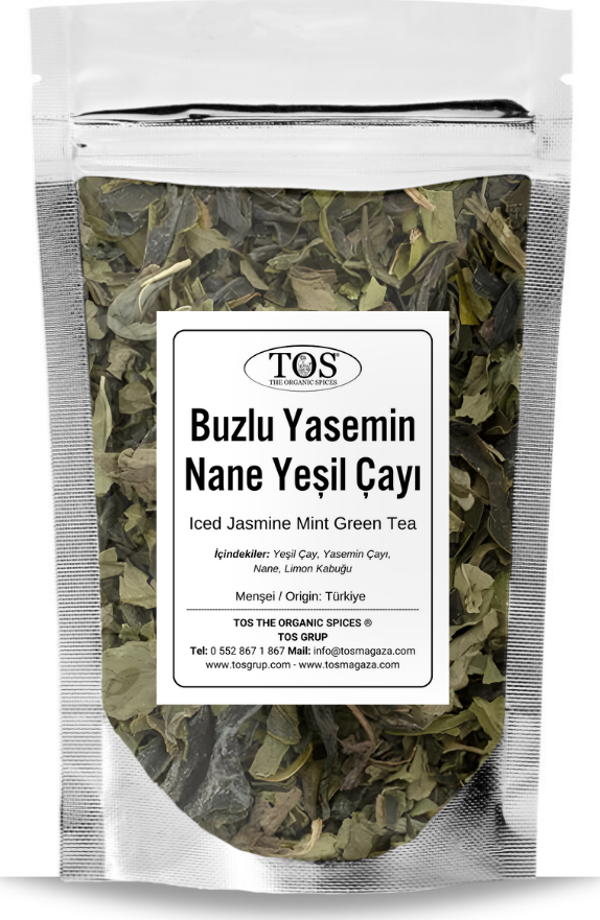 Buzlu Yasemin Nane Yeşil Çayı 40 gr (1. Kalite) Iced Jasmine Mint Green Tea - Image 1