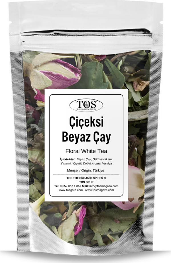 Çiçeksi Beyaz Çay 100 gr (1. Kalite) Floral White Tea - Image 1