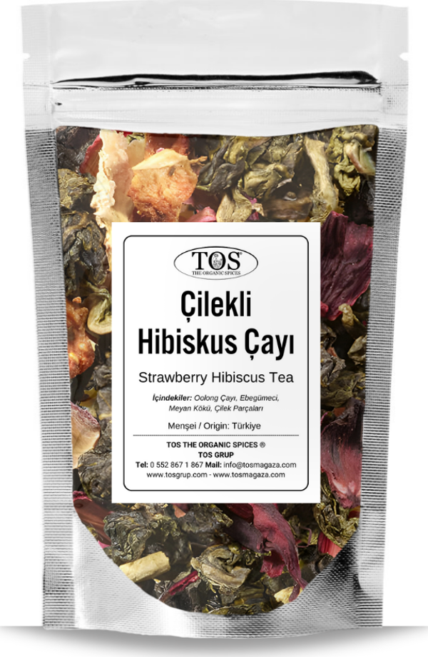 Çilekli Ebegümeci Çayı 250 gr (1. Kalite) Strawberry Hibiscus Tea - Image 1