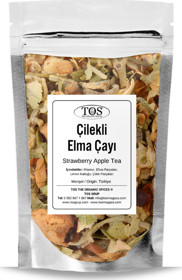 Çilekli Elma Çayı 100 gr (1. Kalite) Strawberry Apple Tea - Image 1