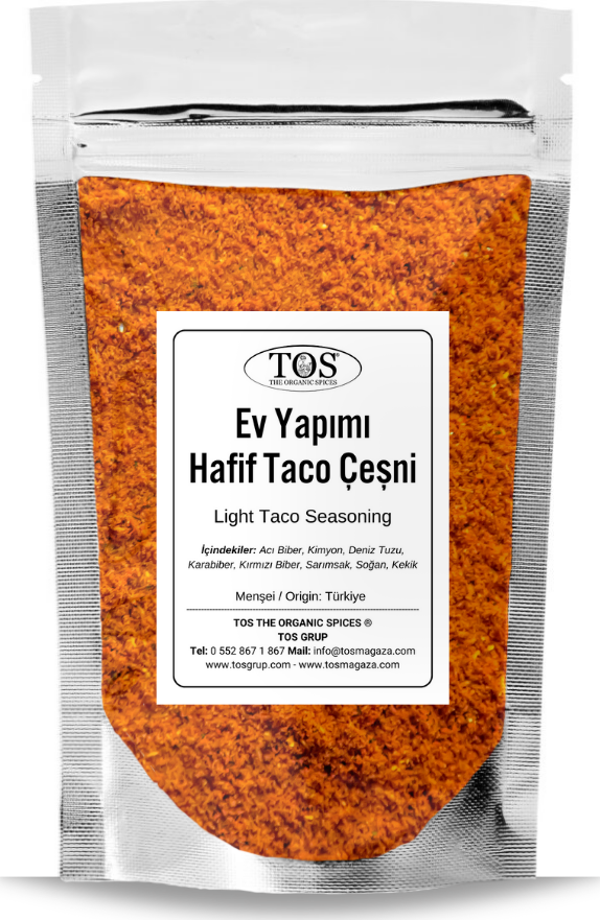 Ev Yapımı Hafif Taco Çeşnisi 250 gr Mild Taco Seasoning - Premium Quality | Baharat Karışımı - Image 1