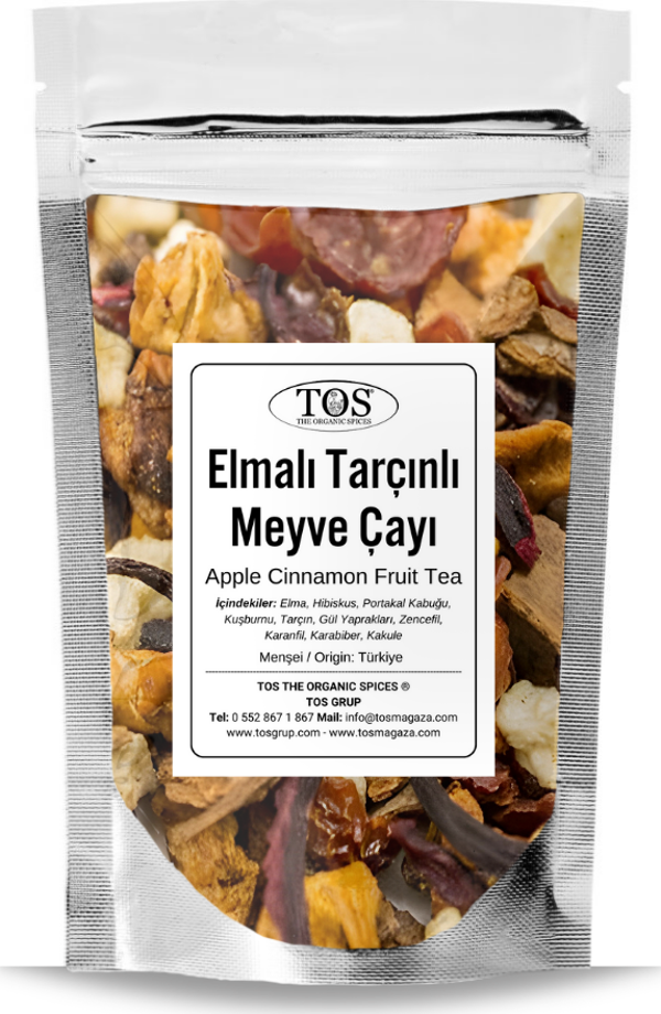 Elmalı Tarçınlı Meyve Çayı 100 gr (1. Kalite) Apple Cinnamon Fruit Tea - Image 1