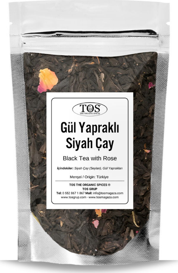 Güllü Siyah Çay 250 gr (1. Kalite) Rose Black Tea - Image 1