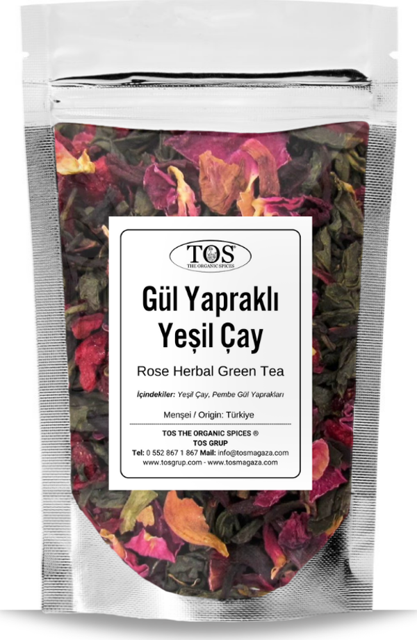 Gül Bitkisel Yeşil Çay 250 gr (1. Kalite) Rose Herbal Green Tea - Image 1