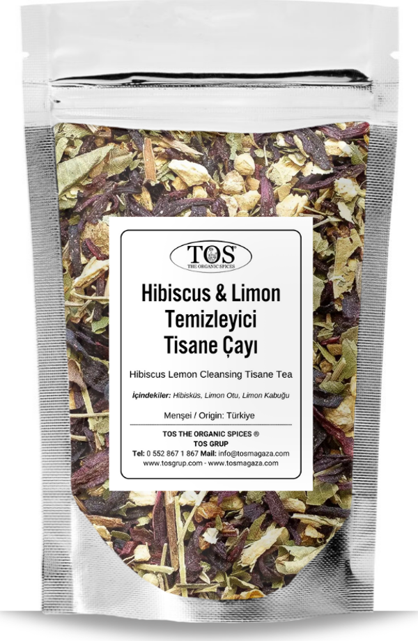 Hibiscus Limon Temizleyici Tisane Çayı 100 gr (1. Kalite) Hibiscus Lemon Cleansing Tisane Tea - Image 1