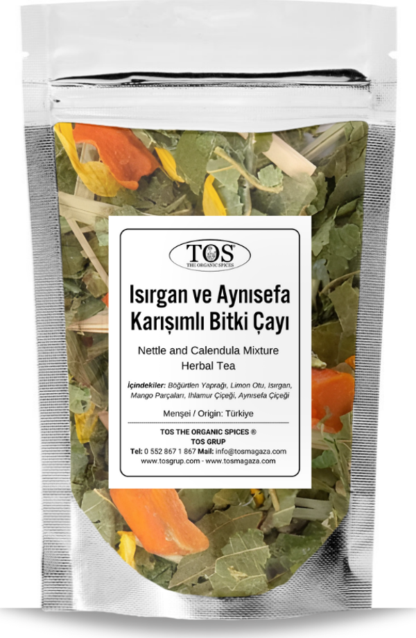 Isırgan ve Aynısefa Karışımı Bitki Çayı 100 gr (1. Kalite) Nettle and Calendula Herbal Tea Blend - Image 1